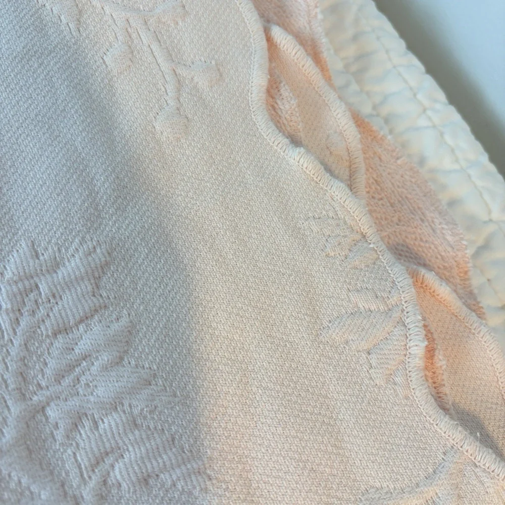 JCP Home Matelasse Coverlet And Pillow Sham Twin Soft Pink Scalloped 1 Of 2 Sets